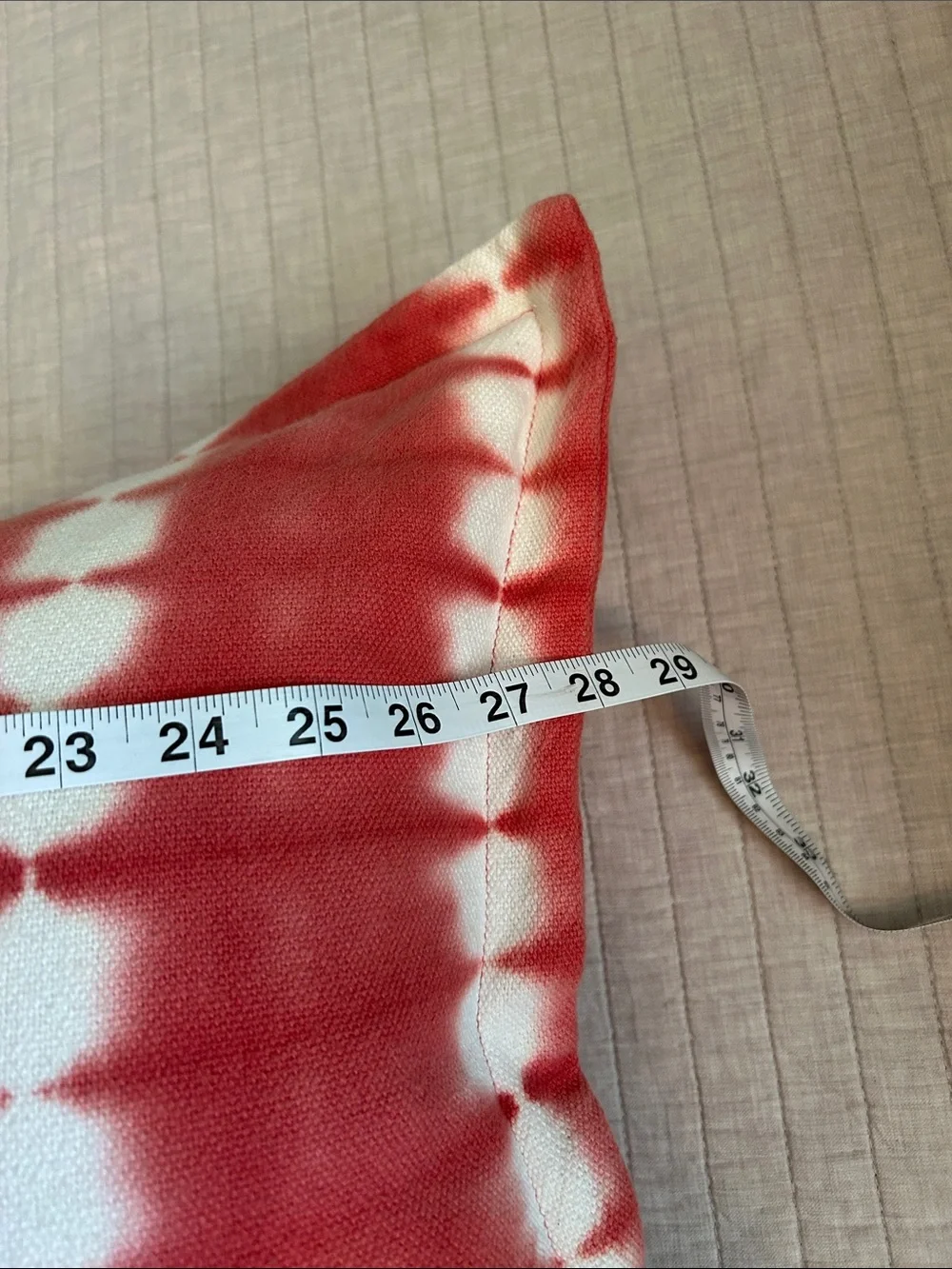 Ralph Lauren washed red white tie dye 4th of July lumbar rectangle down pillow